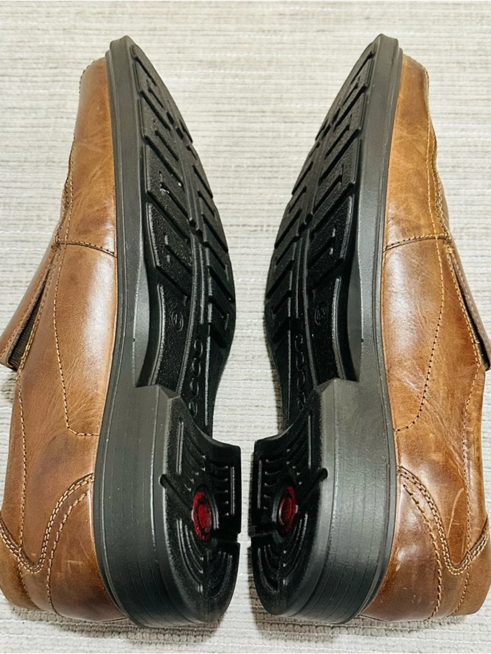 ECCO Mens EU43/ US 9-9,5 Brown Leather Dress/Casual Comfort‎ Slip-On Loafers